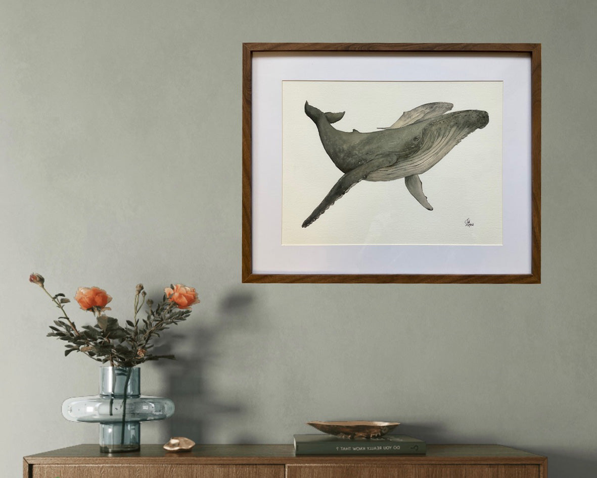 Lámina de ballenas jorobadas (calidad Bellas Artes)