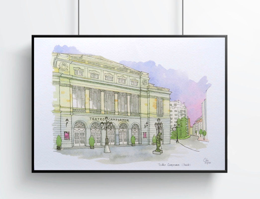 Lámina del teatro Campoamor (Oviedo)