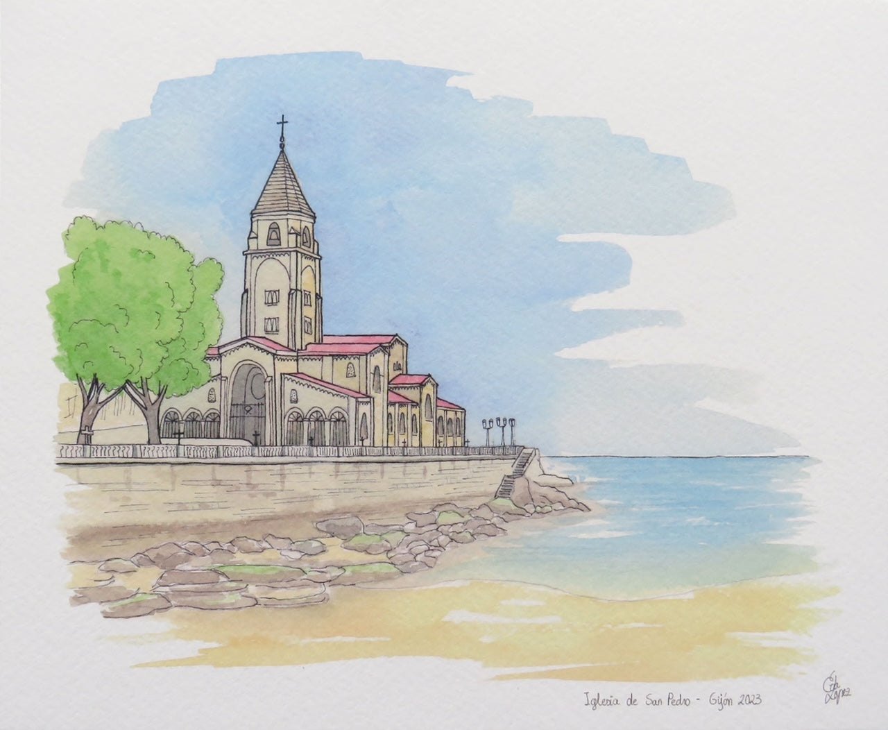 Lámina de Iglesia de San Pedro (Gijón)