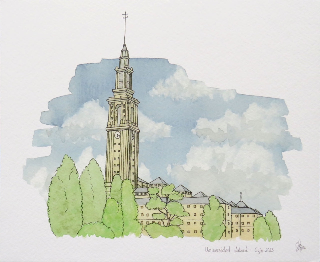 Lámina de La Laboral (Gijón)