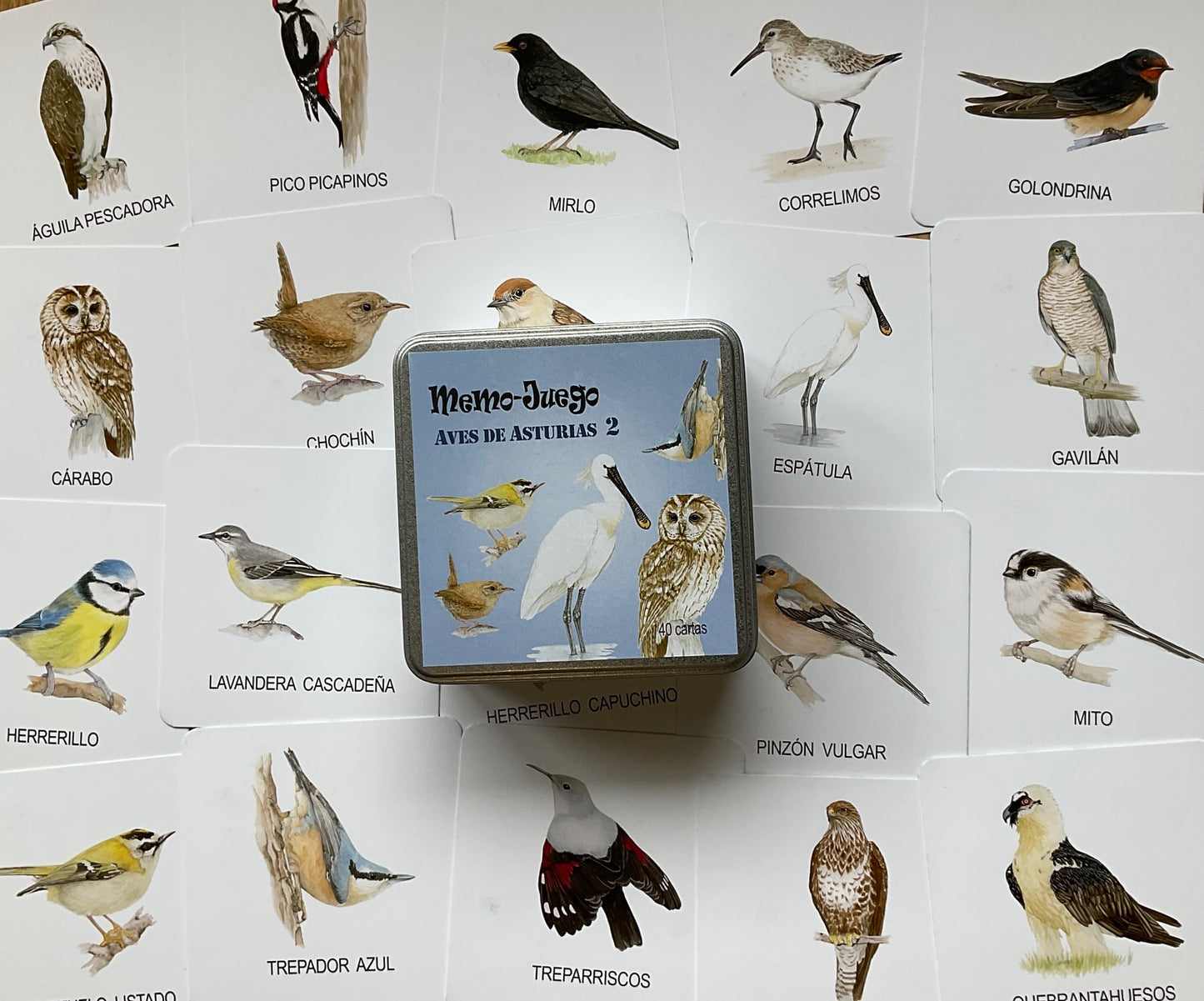 Juego de memoria "Aves de Asturias 2"
