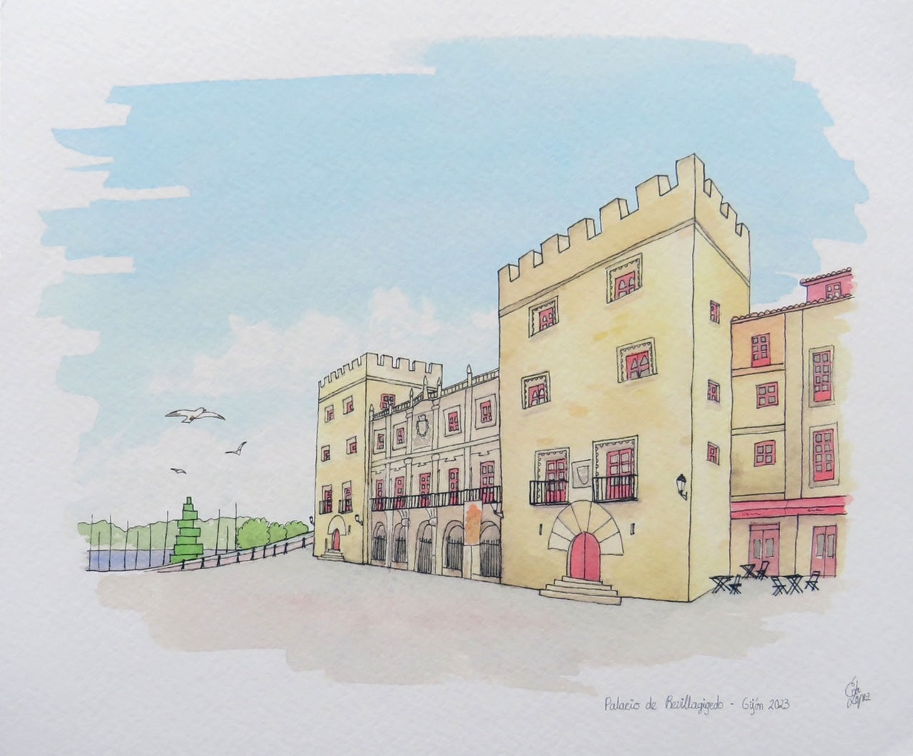 Lámina de Palacio de Revillagigedo (Gijón)