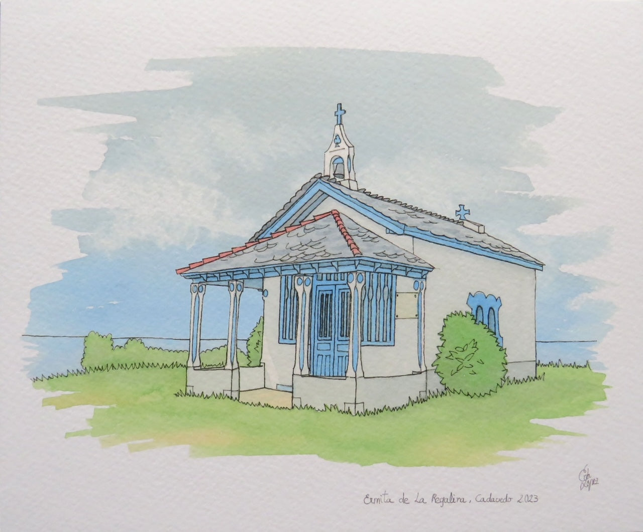 Lámina de la ermita de La Regalina (Valdés)