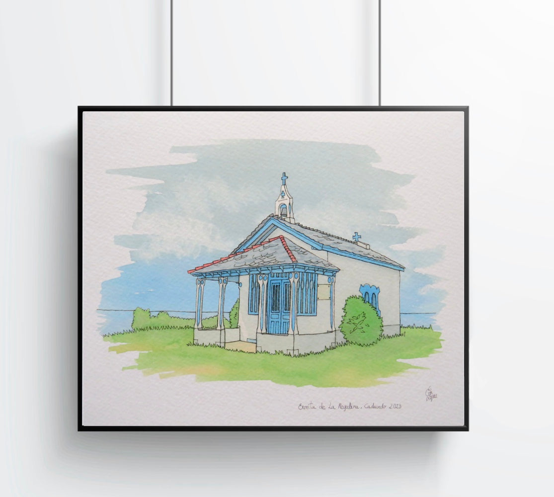 Lámina de la ermita de La Regalina (Valdés)